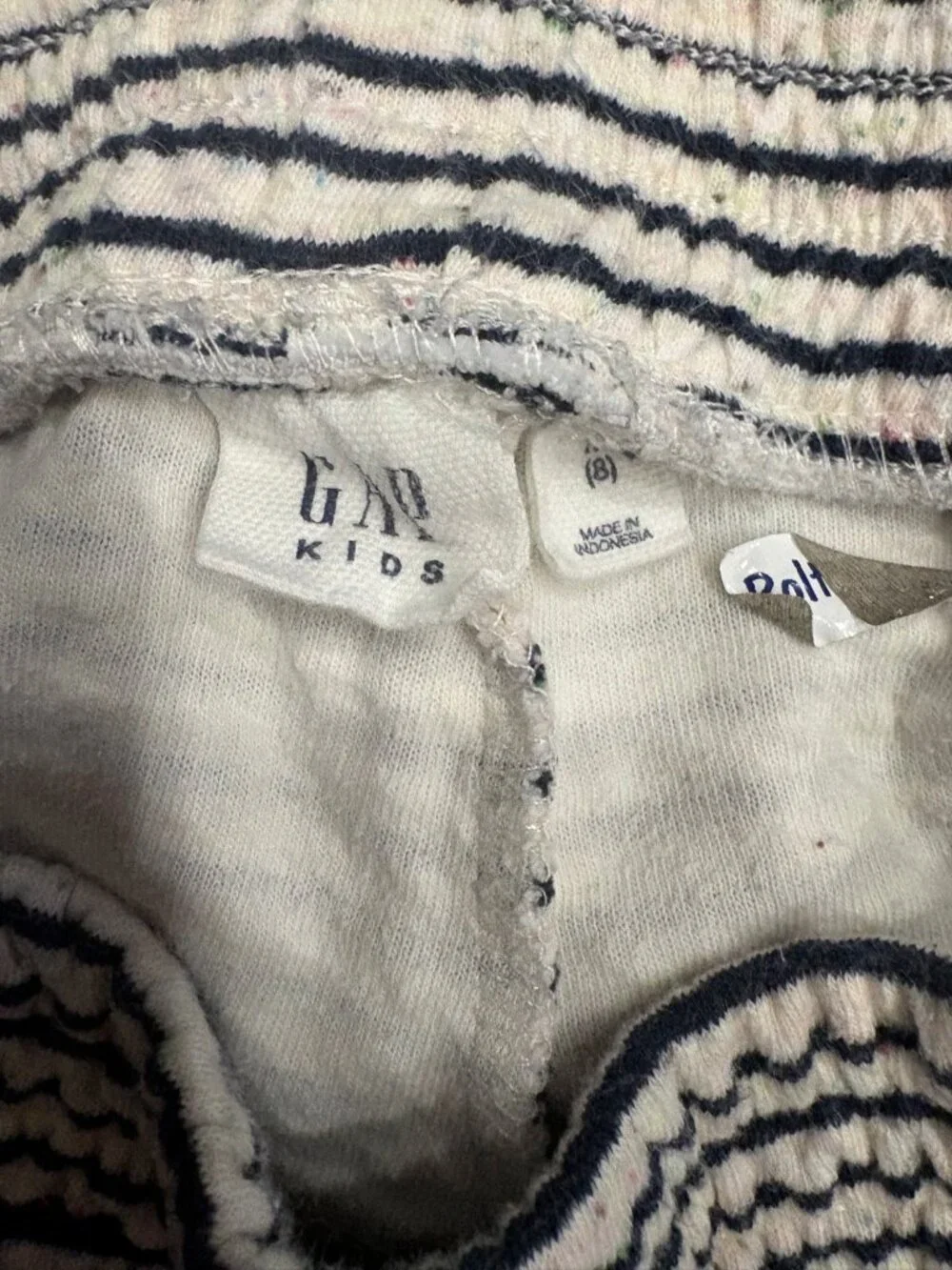 Gap Kids Girls Navy Striped Speckled Knit Lounge Shorts (Medium 8)